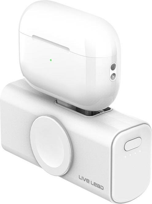 Actual product image Live Lead 4 in 1 Powerbank - White (5000 mAh, 12 W)