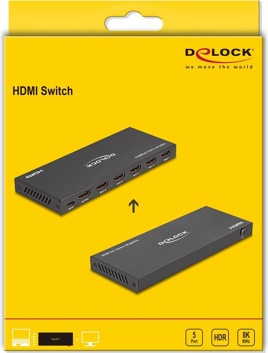 Image du produit Delock Commutateur HDMI 5 x HDMI in vers 1 x HDMI out 8K 60 Hz