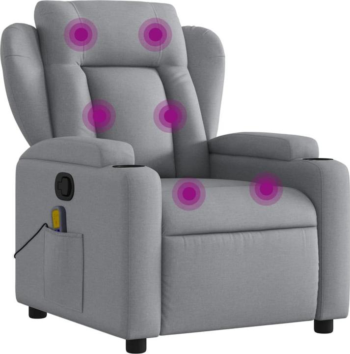 Immagine prodotto VidaXL Sedia da massaggio in tessuto grigio chiaro,Colore: Grigio chiaro,Materiale: Tessuto