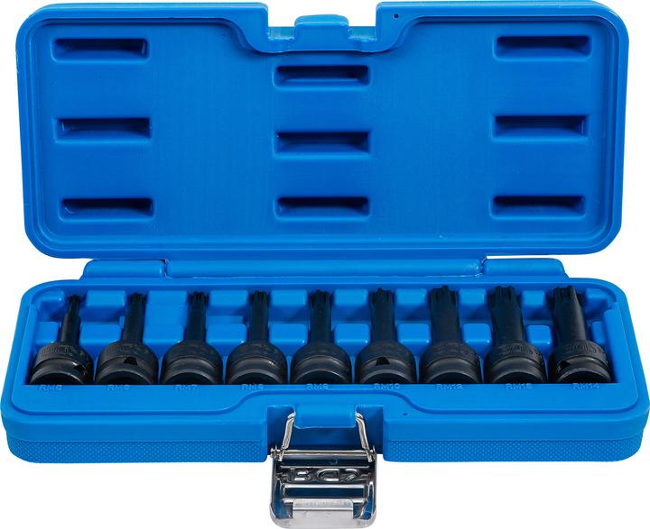 Produktbild BGS Kraft-Bit-Einsatz-Satz 12,5 mm (1/2") Keil-Profil (für Ribe) M5 - M14 9-tlg. (Keil-Profil (für Ribe) M5 - M14)