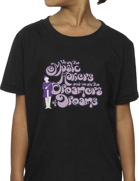 Actual product image Willy Wonka & the Chocolate Factory Girls Dreamers Text Cotton T-Shirt (128)