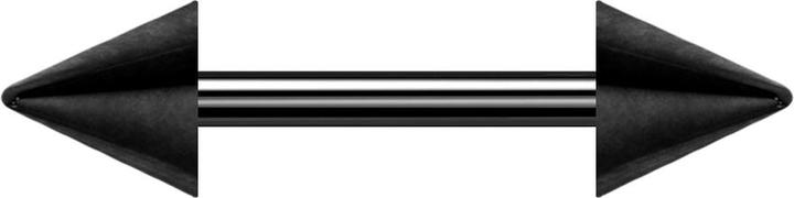 Actual product image Star Piercing Barbell black with two cones (without brass, Surgical steel 316L)