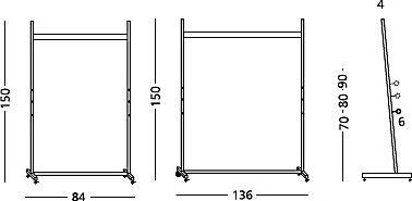 Produktbild kaiserkraft Tafelgestell mobil (136 x 150 cm)
