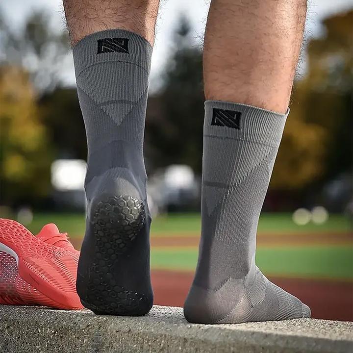 Produktbild NovoSoxx Fussballsocken Gr. 42-47 Grip Socken Fussball Strümpfe GripSoxx Grau (42 - 47)
