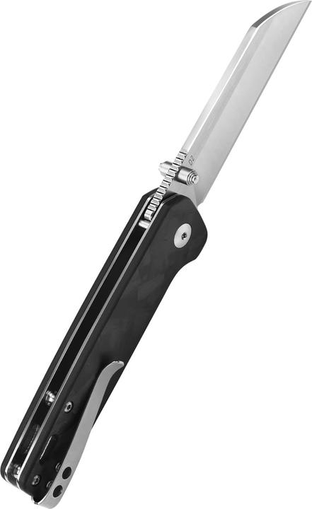 Actual product image QSP Knives Penguin D2 Satin G10 with carbon inlay (7.80 cm)