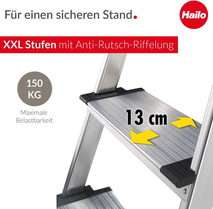 Actual product image Hailo ComfortLine XXR EasyClix 4 steps (Stepladder, 46 cm)