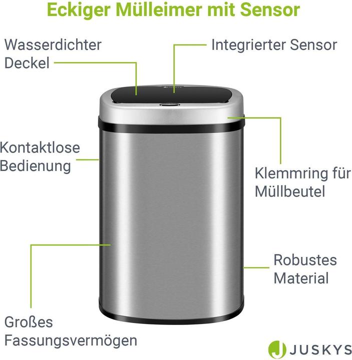 Actual product image Juskys Automatischer Mülleimer mit Sensor (50 l)