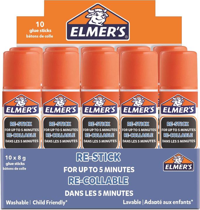 Produktbild Elmer's Klebestift-Set Re-Stick 8 g à 10 Stück, Weiss
