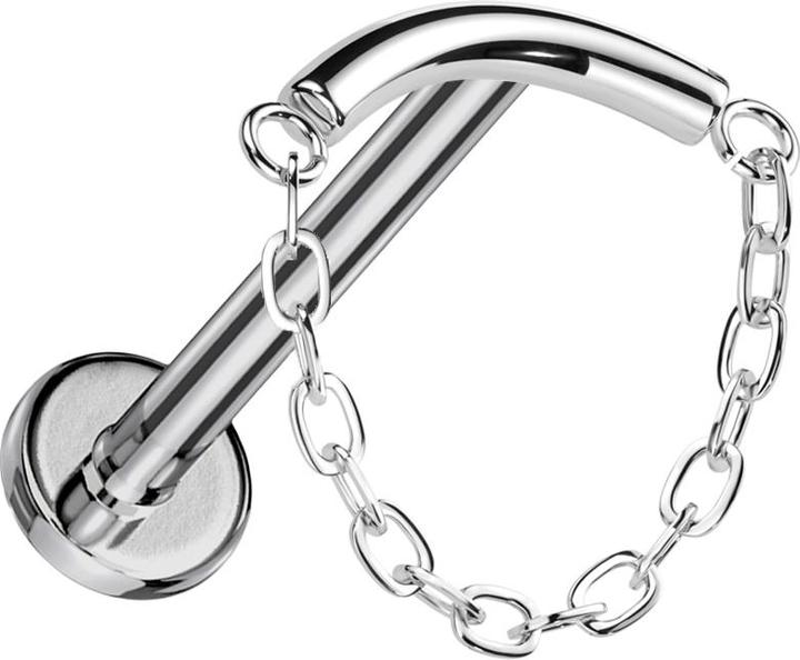 Immagine prodotto Star Piercing Micro Labret filo interno in argento asta d'argento catena pendente in argento (senza ottone, Titanio G23)