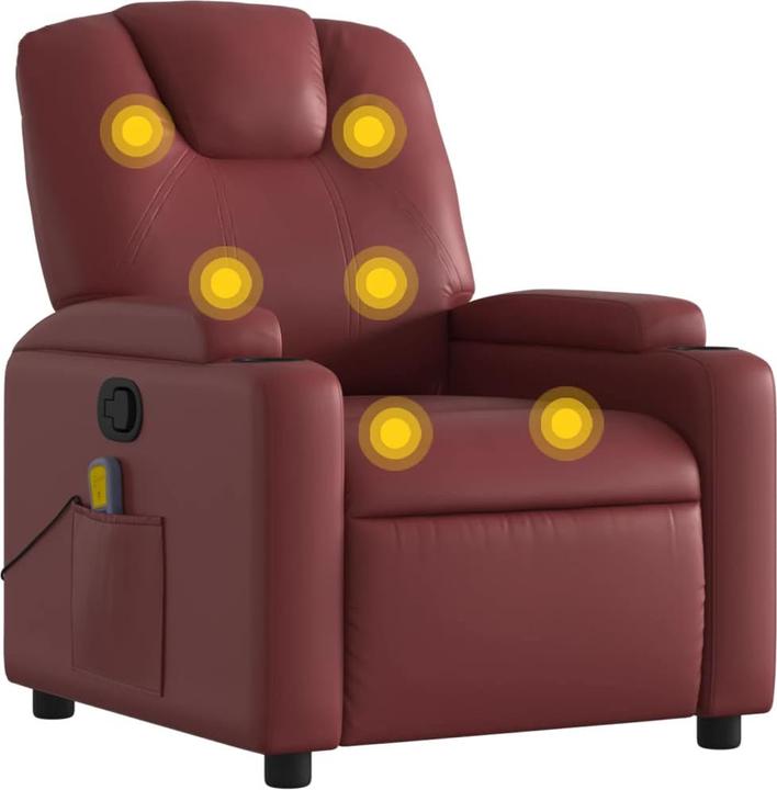 Image du produit VidaXL Fauteuil de massage vin rouge similicuir,Couleur : vin rouge,Matériaux