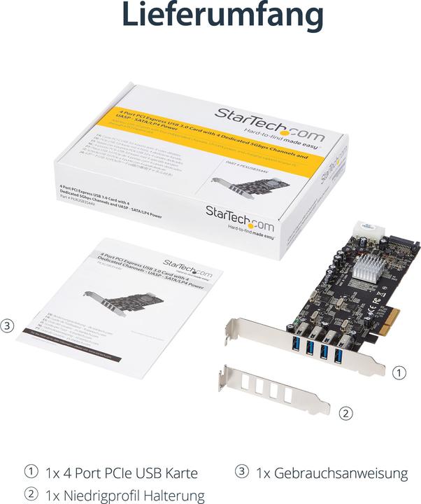 Produktbild StarTech 4 Port PCIe Quad Bus USB 3.0 Card