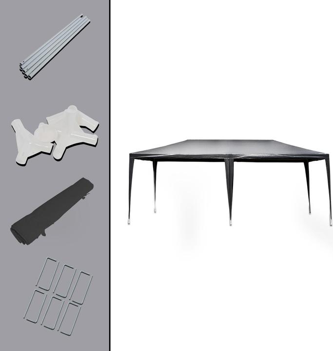 Actual product image Wiltec Pavilion 3x6m in grey with UV protection 50+ Garden pavilion Party tent Camping (600 cm, 300 cm)