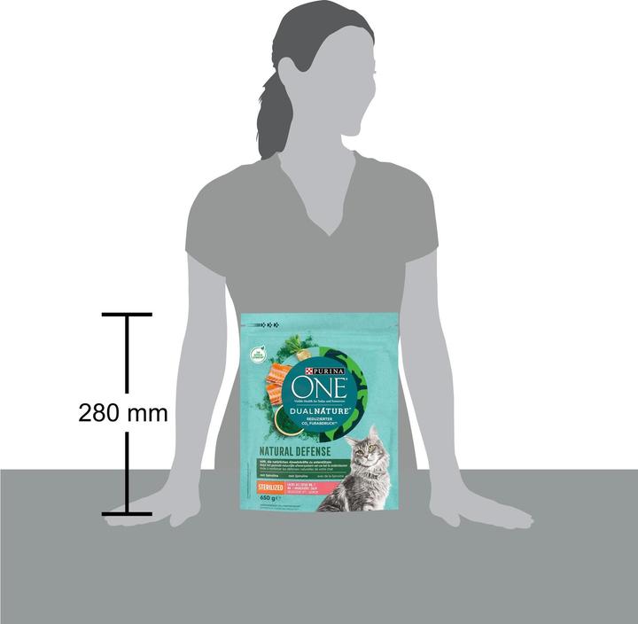 Produktbild Purina ONE Trockenfutter Dual Nature Sterilised Lachs&Spirulina (Adult, 1 Stk., 700 g)