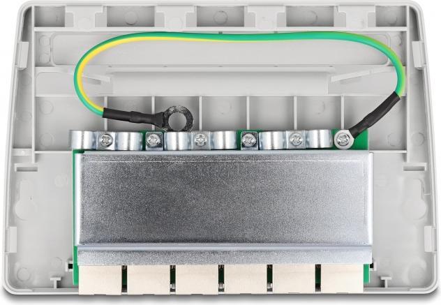 Productafbeelding Delock Mini Desktop Patchpaneel 6-poorts Cat.6A grijs