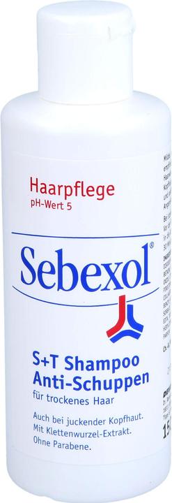 Produktbild Sebexol S+T Shampoo Anti-Schuppen für trockenes Haar, 150 ml Shampoo (150 ml, Flüssiges Shampoo)