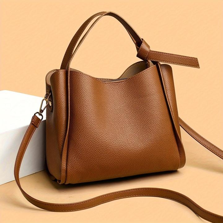 Only-Bags.Store Chic Solid Colour Bucket Bag - Versatile crossbody & shoulder handbag with adjustable strap