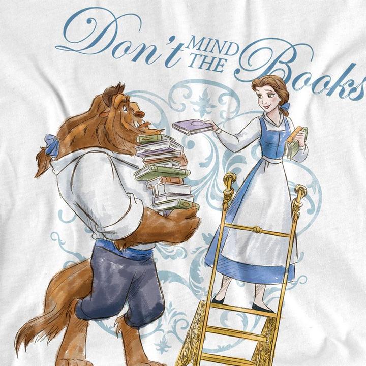 Actual product image Beauty And The Beast Unisex Adult Don't Mind the Books T-Shirt (L)