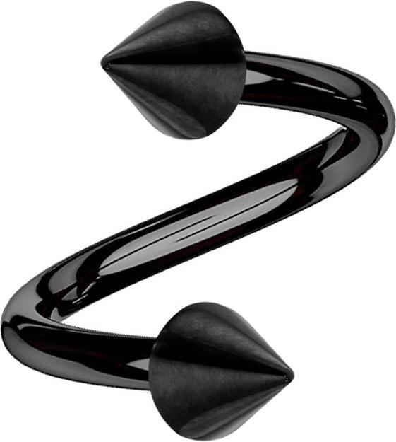 Image du produit Star Piercing Micro Spirale noire avec deux cônes (sans laiton, Titane G23)