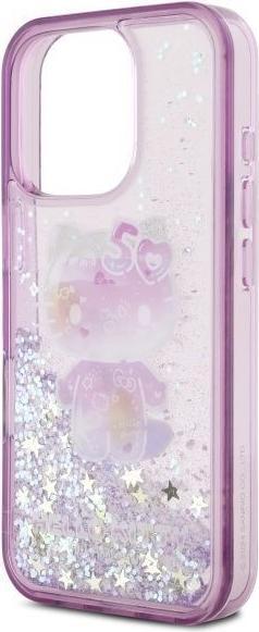 Actual product image Hello Kitty HKHCP16XL50PPU iPhone 16 Pro Max 6.9" fioletowy/purple hardcase Liquid Glitter 50TH Ann (Apple iPhone 16 Pro Max)