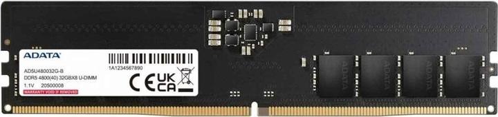 Image du produit Adata AD5U480032G-S Module mémoire GB DDR5 ECC (1 x 32GB, 4800 MHz, RAM DDR5, DIMM)