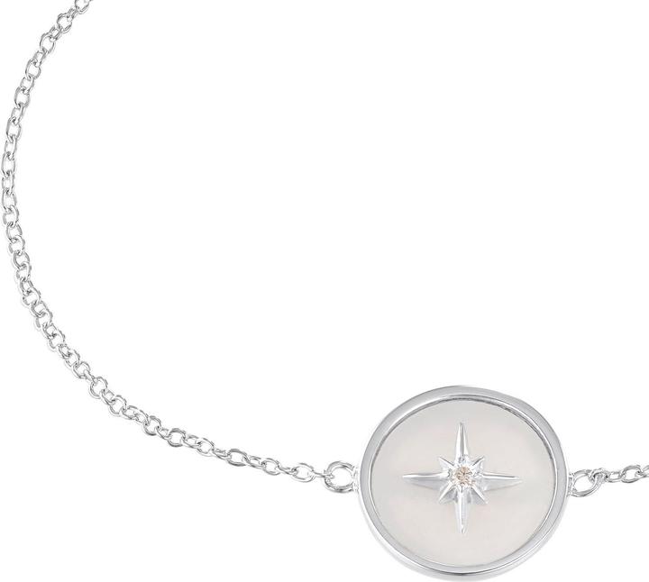 Actual product image S.Oliver Ladies' arm jewellery, 925 sterling silver, cubic zirconia synth., mother-of-pearl | star (17 cm, 925 silver)
