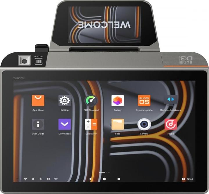 Sunmi Terminal D3 Mini GMS, Android 13, 10.1+4, 3/32 GB,P camera, 4G, finger sensor, 80 mm printer