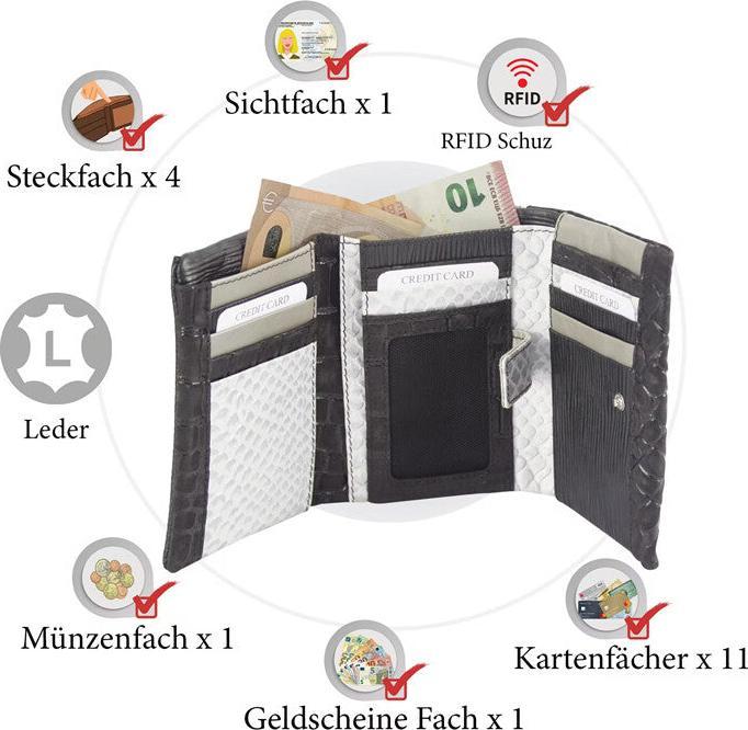 Produktbild Sunsa Damen Portemonnaie Geldbörse RFID Leder Recycelt No.3