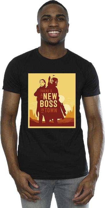 Actual product image Star Wars Mens The Book Of Boba Fett New Boss Sun Silhouette T-Shirt (XXL)