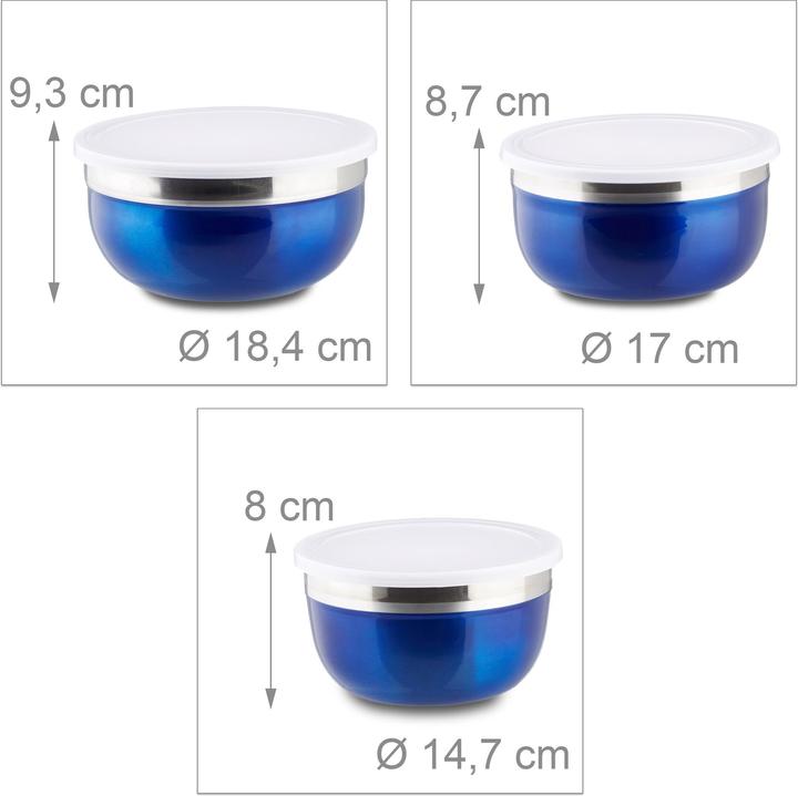 Immagine prodotto Relaxdays Set di ciotole con coperchio, 3 pezzi (18.40 cm, 3 x)