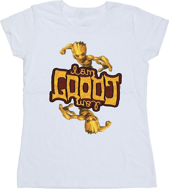 Actual product image Womens/Ladies Guardians Of The Galaxy Groot Inverted Grain Cotton T-Shirt (XL)