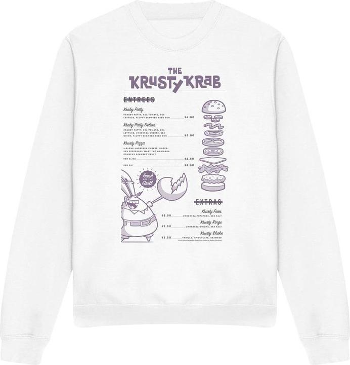Spongebob Squarepants Krusty Krab Menu Sweatshirt