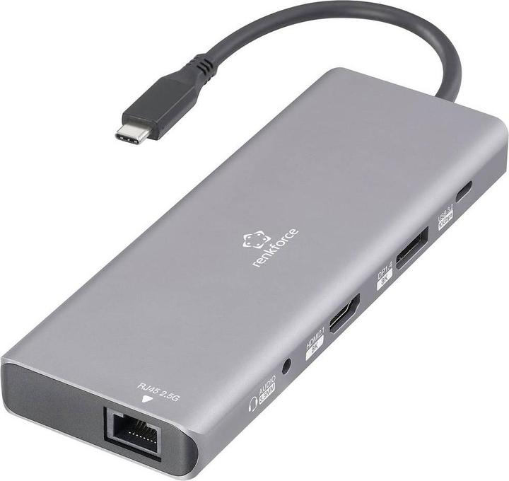 Renkforce USB-C® Dockingstation RF-DKS-905 10-in-1 8K PD 3.1 Passend für Marke (USB-C, 10 Ports)