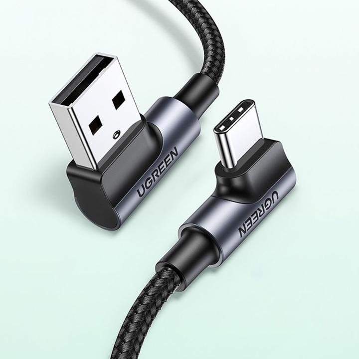 Produktbild Ugreen USB-C to USB-A 2.0 Angled Cable US176, 3A, 3m (Black) (3 m, USB 2.0)