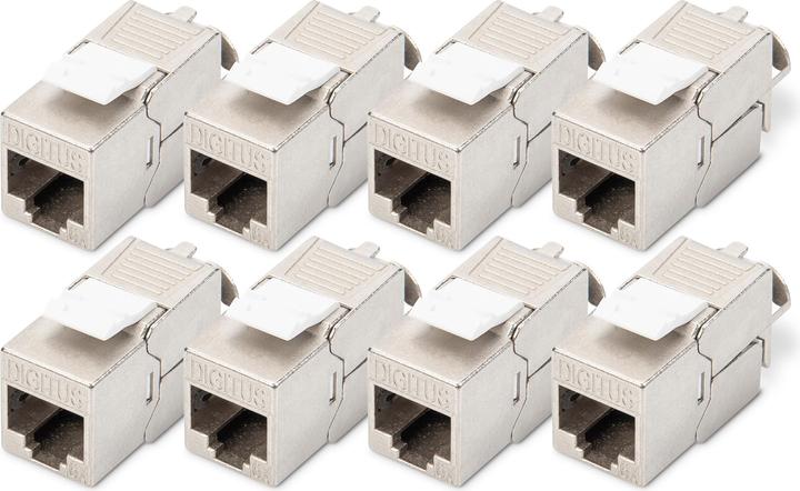 Actual product image Digitus CAT 6A Keystone Jack, shielded, 8 pieces. tool-free connection (Keystone module)