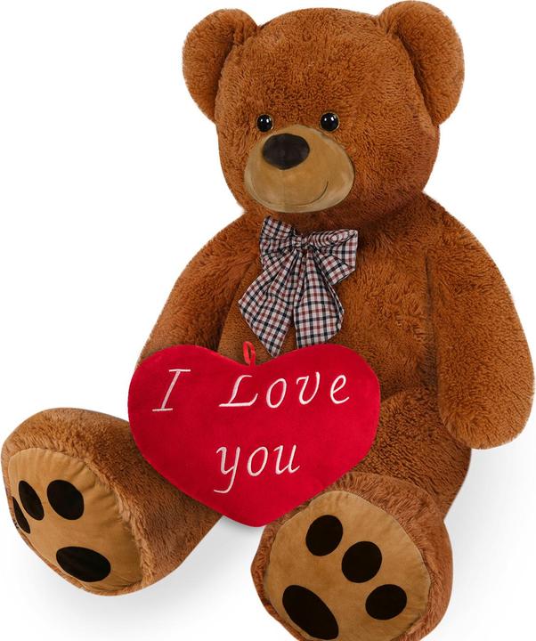 Brown with heart cushion 30cm