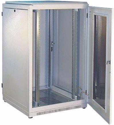 Actual product image Schweitzer Cabinet - Light gray, RAL 7035 - 24U - 48.3 cm (19") (24 RU, 19 inch rack)