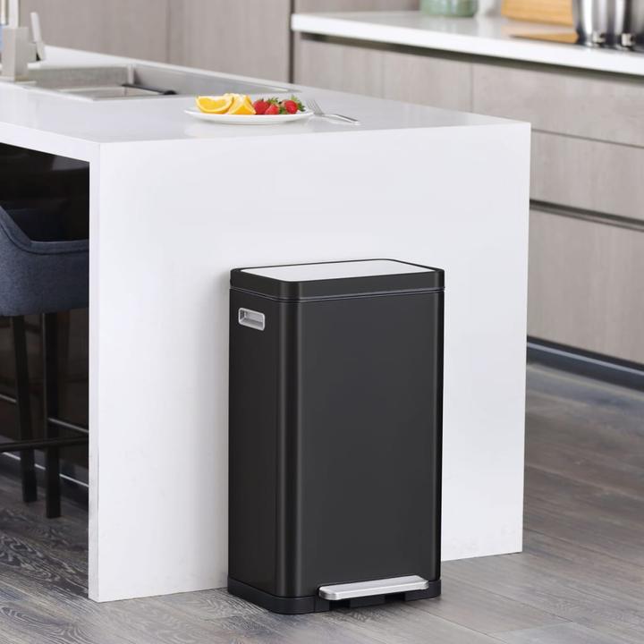 Produktbild EKO Treteimer X-Cube Tretmülleimer rechteckig 30 L schwarz mit extra breitem Pedal, gedämpftem Deck (30 l)