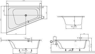 Actual product image Villeroy & Boch V&B LOOP & FRIENDS built-in bathtub 1750x1350mm left version white (215 l, 175 cm, 135 cm)