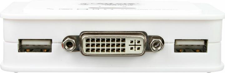 Produktbild InLine KVM Switch 2-fach DVI-D USB mit Audio und integrierten Kabelsaetzen 0,9m weiss
