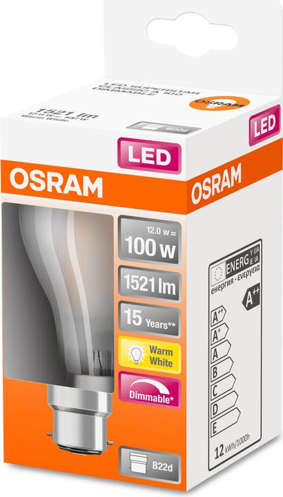 Produktbild Osram Led Retrofit Classic A (B22d, 12 W, 1521 lm, 1 x, D)