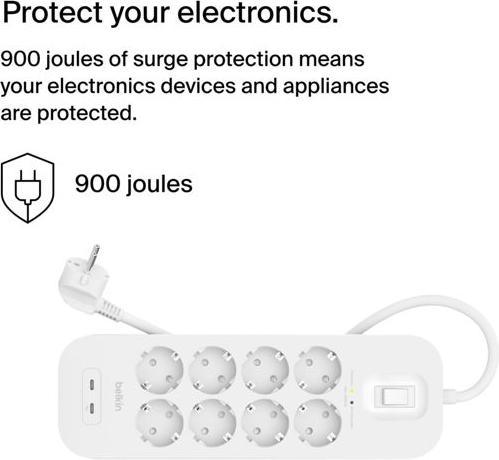 Produktbild Belkin Surgemaster Überspannungsschutz (8 x, BS 1363, 2 m)