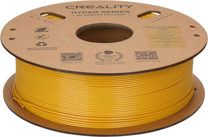 Creality Hyper 1.75mm PLA Filament d'Impression 3D 1kg (PLA, 1.75 mm, 1000 g, Or)