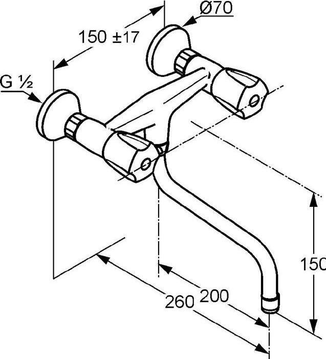 Produktbild Kludi Spültisch-Wandarmatur STANDARD