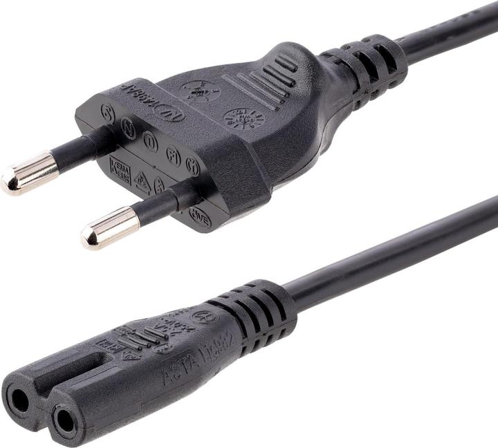Image du produit StarTech com 752E-2M-POWER-LEAD, 2 m, CEE7/16, Coupleur C7, H03VVH2-F, 250 V, 2.5 A (2 m)