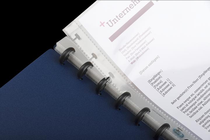 Actual product image Elba vario-zipp ring binder manageMe!, DIN A4, dark blue ring diameter: 21 mm, ring color: silver-metalli (A4, 1 x)