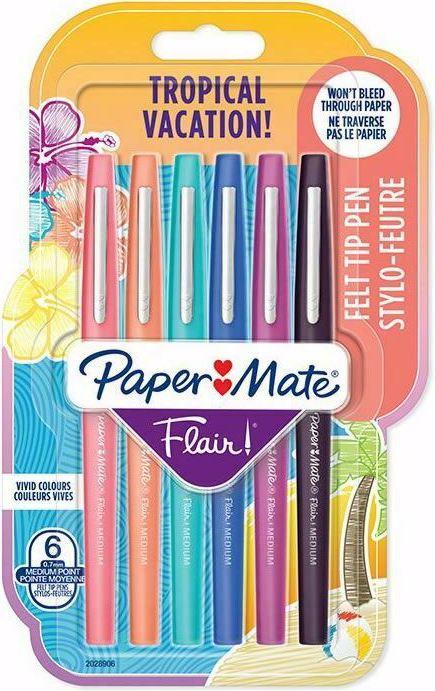 Immagine prodotto Paper Mate Flair M vacanza tropicale (Multicolore, 6 x)
