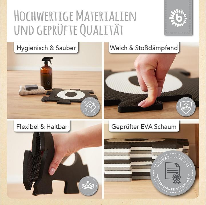 Produktbild Bieco Puzzlematte Buchstaben Schwarz-Weiss, 26-teilig (32 x 32 x 9 cm)