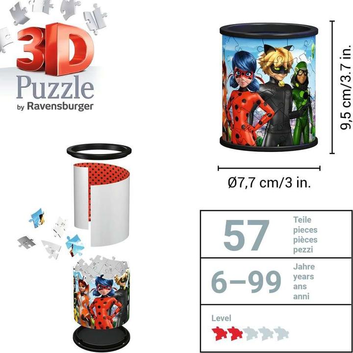 Produktbild Ravensburger 3D Puzzle 11278 - Utensilo Miraculous - 54 Teile - Stiftehalter für Miraculous-Fans ab (54 Teile)