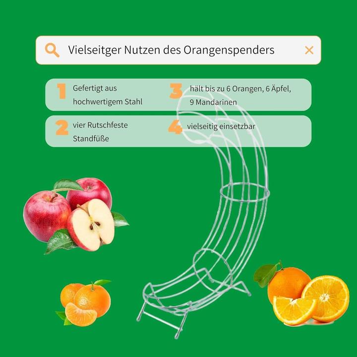 Immagine prodotto Novaliv 2er Set praktischer Orangenspender 9x44x32cm Orangenhalter Spirale Stahl 9x44x32cm stilvoll