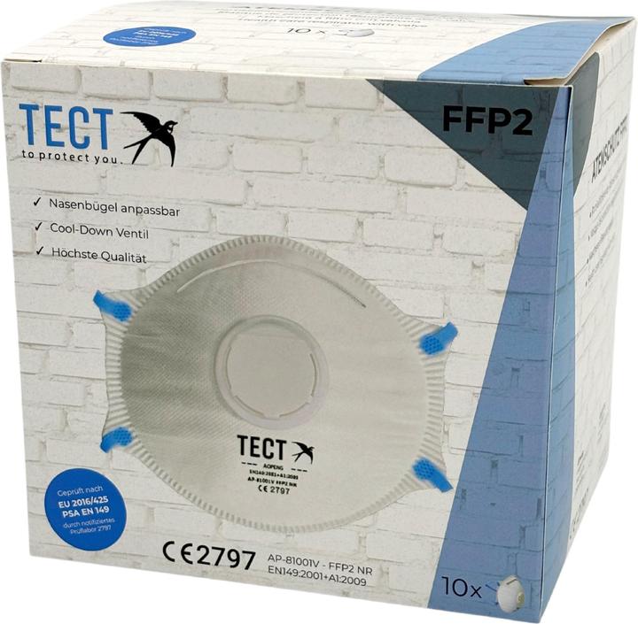 Actual product image Tect Respirator FFP2 with valve (FFP2, 10 x)